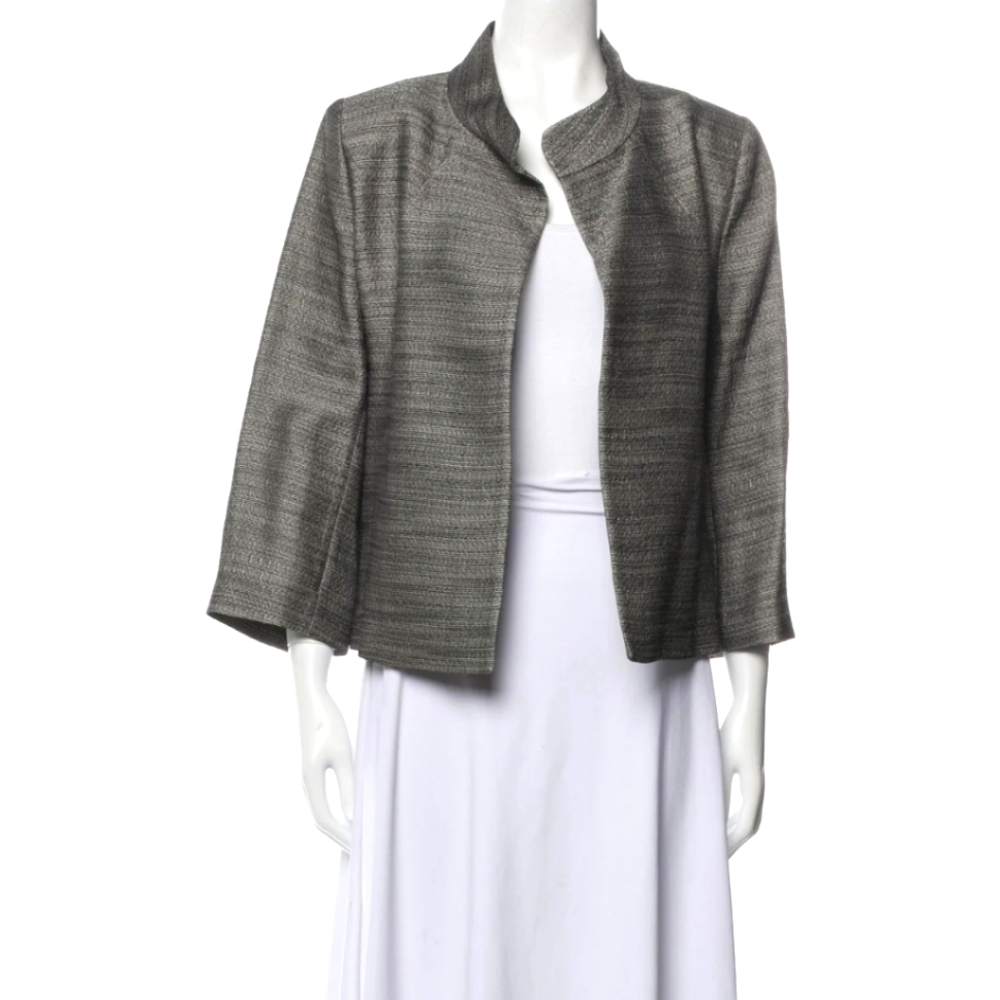 St. John Silk & Wool Blend Open-front Light-weight Unlined Blazer, Size 8